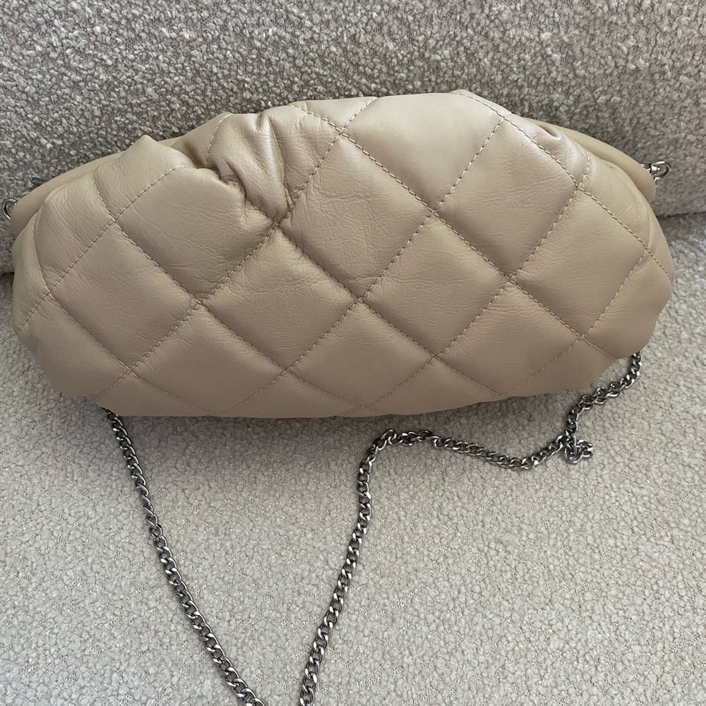 Nunoo Quilted Tan Chain Shoulder Bag